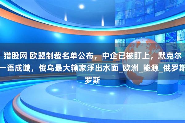猎股网 欧盟制裁名单公布，中企已被盯上，默克尔一语成谶，俄乌最大输家浮出水面_欧洲_能源_俄罗斯